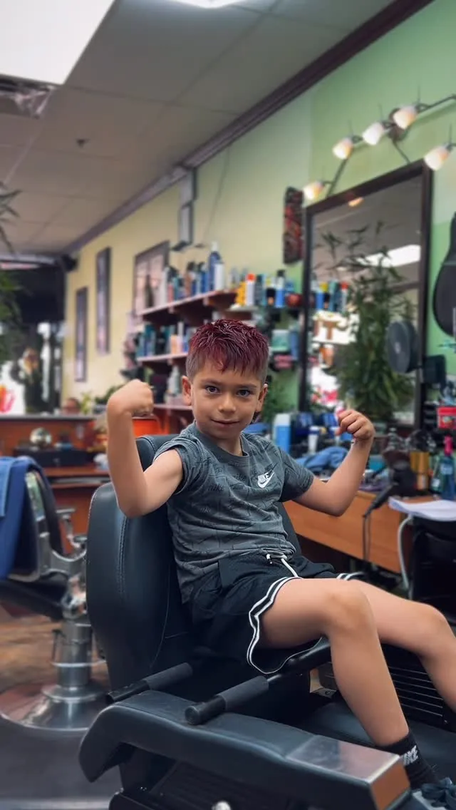 Video of a children’s haircut at Tijeras Barbershop