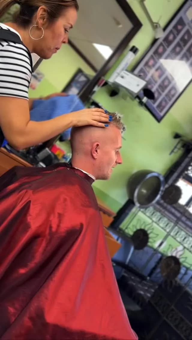 Video of haircut or styling work at Tijeras Barbershop